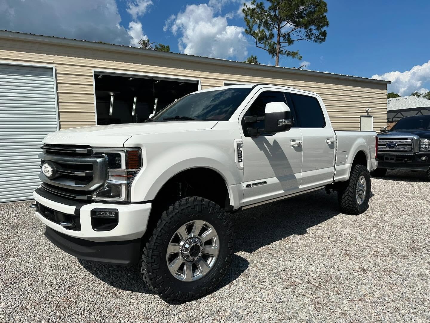 White F-350 Lifted